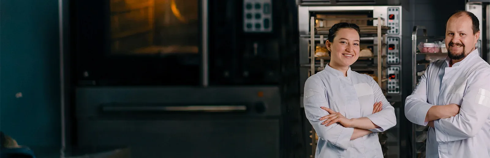 Chefs in Kitchen Baking