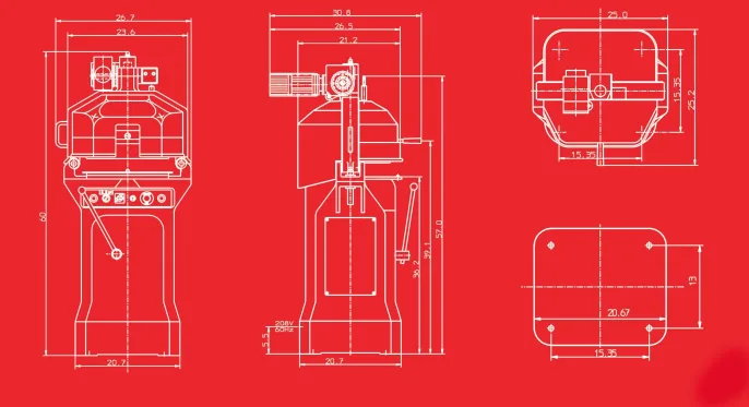 Erika Dough Divider Rounder | Technical Drawings