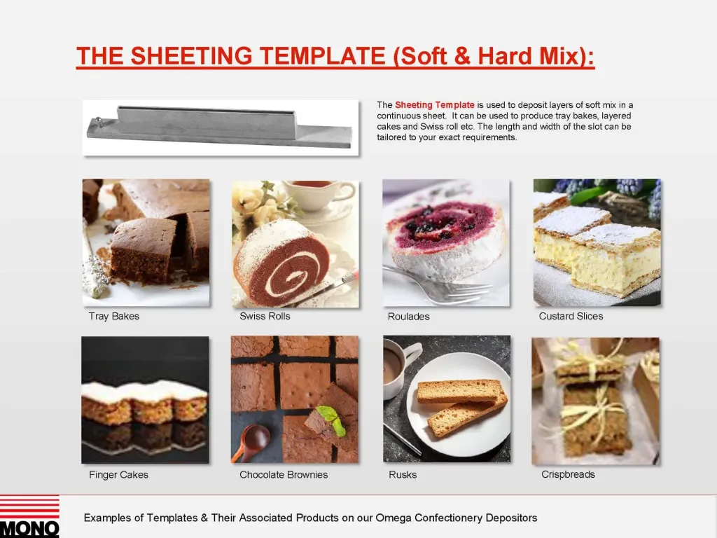 Mono Omega Series Confectionery Depositor Templates