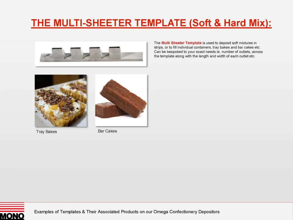 Mono Omega Series Confectionery Depositor Templates