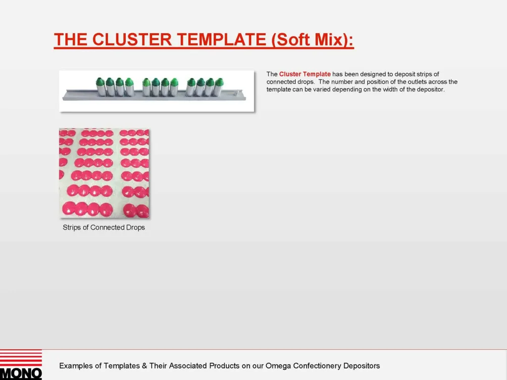 Mono Omega Series Confectionery Depositor Templates