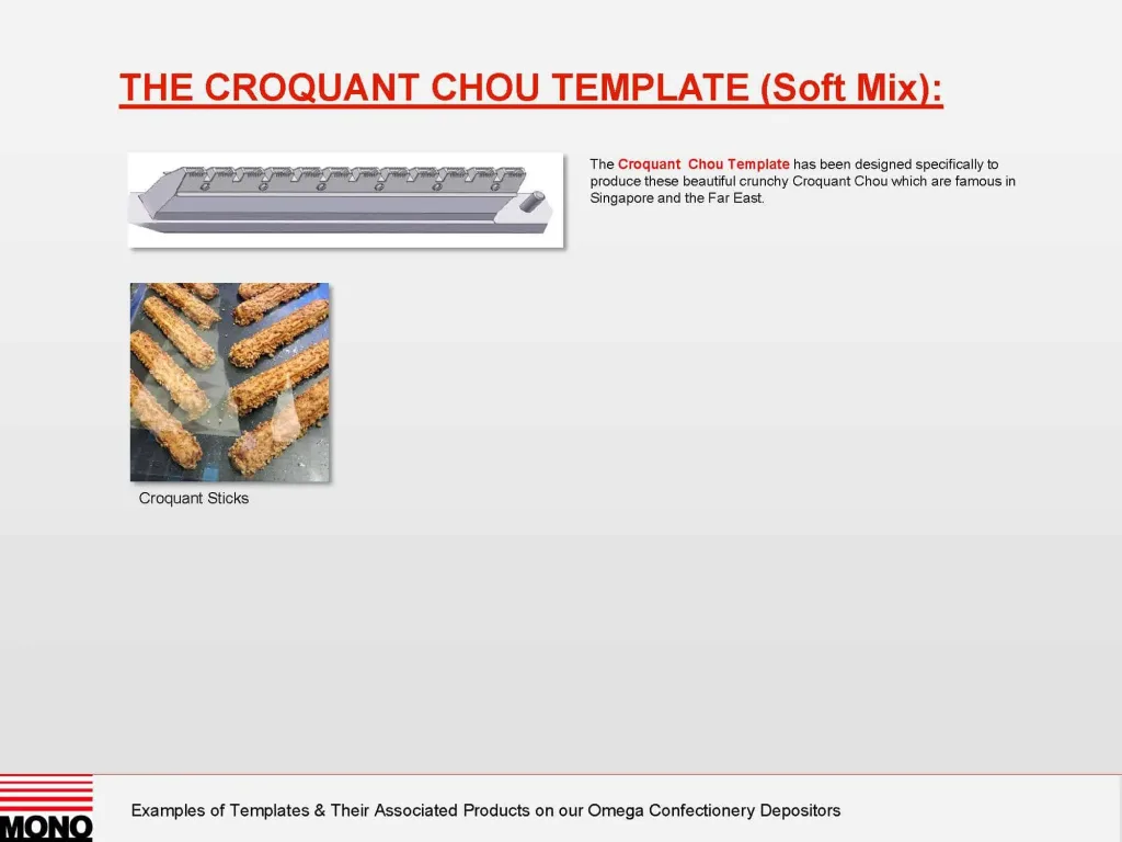 Mono Omega Series Confectionery Depositor Templates