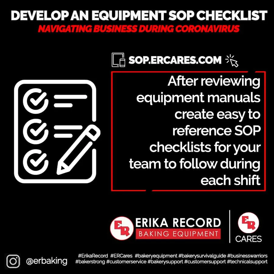 develop an equipment sop checklist