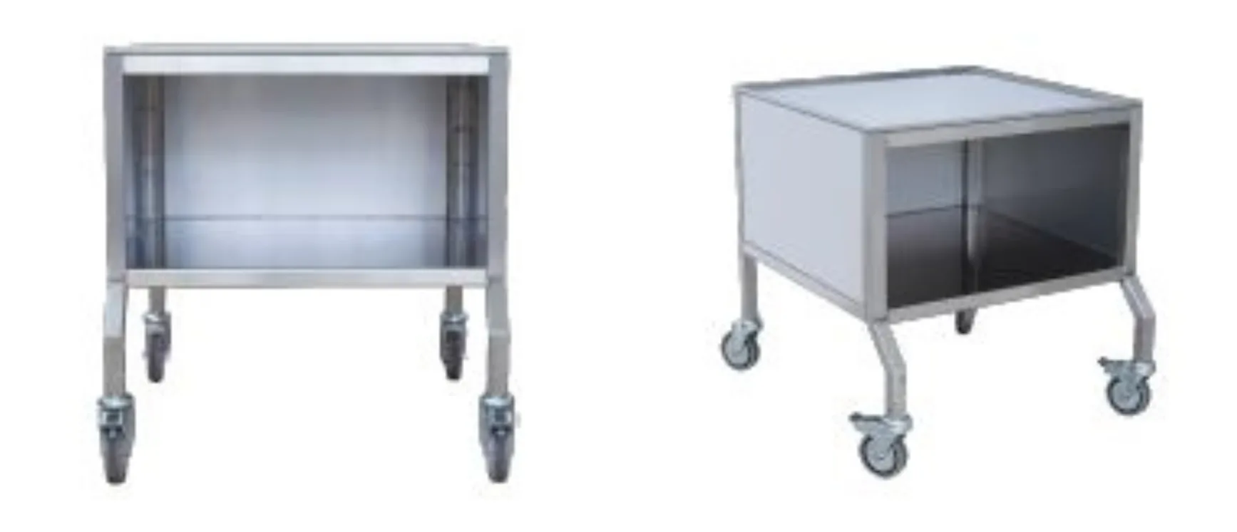 Optional mobile trolley stand for the Bilait Adam K6 tabletop chocolate tempering machine allowing the tempering unit to be easily moved within a chocolate production workspace.