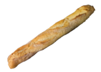 Finished long bread output from the JAC Tradiform D10 long-format grid OPTGRILFOR1001, used to illustrate angled-blade long-product moulding results.