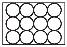 Grid layout diagram for the JAC Tradiform D12 hamburger grid, showing the 12-piece round moulding pattern used for hamburger bun production.