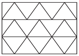 Grid layout diagram for the JAC Tradiform D15 triangular grid, showing the 15-piece moulding pattern used for triangular bread production.