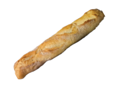 Finished long bread output from the JAC Tradiform D9 long-format grid OPTGRILFOR901, used to illustrate angled-blade long-product moulding results.