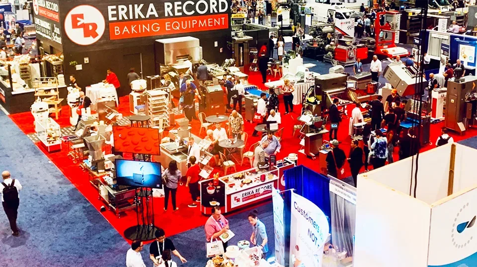 Erika Baking Equipment exhibiting commercial bakery equipment at IBIE, the International Baking Industry Exposition.